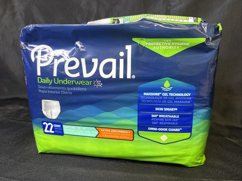 Prevail Daily Briefs Underwear Pull Up (1 pack/22 Count) Youth Small 20”-34″