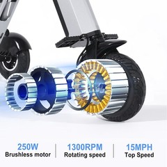 TpMate ES33 Folding Powered Mobility Scooter 3 wheel for Adult Removable Battery