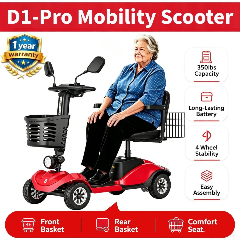 Pro 4 Wheel Mobility Scooter Power Wheel Chairs Electric Device Adult Travel