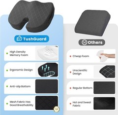 Seat Cushion – Memory Foam Cushion for Office Chair, Car Seat, Airplane, Blea…