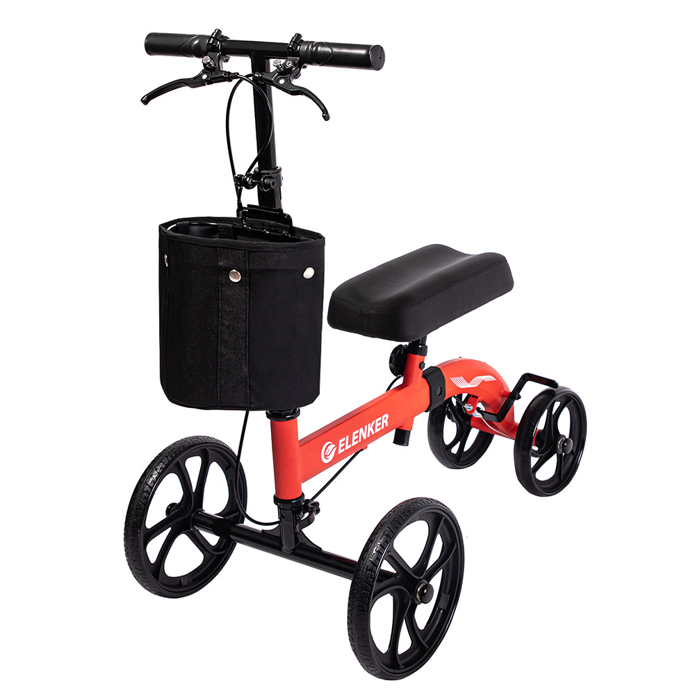Deluxe ELENKER Medical Scooter Steerable Knee Walker Walking Knee Scooter Aid US