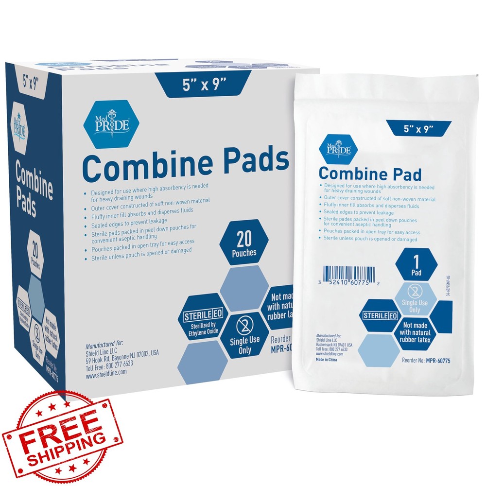 MED PRIDE ABD Pads 5×9 Inch 20 Count Sterile