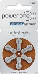 Power One Size 312 MERCURY FREE Hearing Aid Batteries. 60 Batteries
