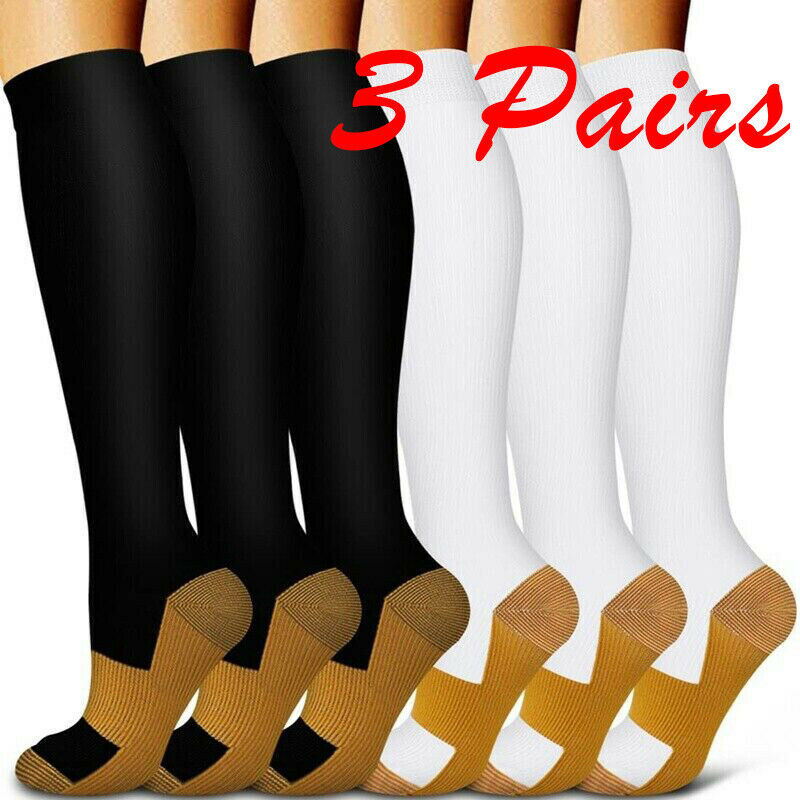 3Pair Diabetic Socks for Lymphedema Bariatric Knee High Non Binding Stockings US
