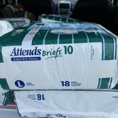 (18) Attends Briefs Large #10 Vintage Diapers Plastic Back Ultimate Sealed Bag