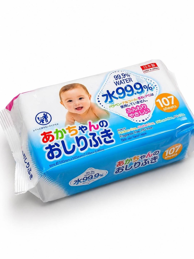 Japanese Baby Wipes 3 Pack – Made in Japan – Paraben Free, Alcohol Free, Fragran