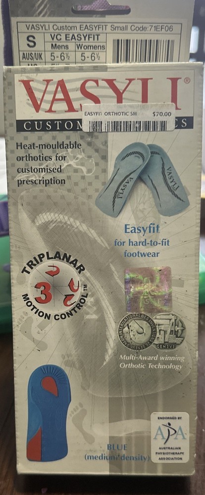Vasyli Custom Easyfit ORTHOTICS INSOLE ARCH SUPPORT Heat Mouldable Small