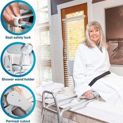 Handicap Shower Bath Sliding Seat Chair Tub Transfer Bench Mobility Assist Adult