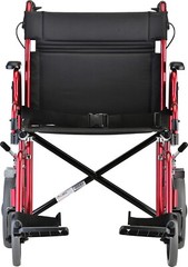 NOVA Bariatric Transport Chair, 400lbs Cap, 22″ Seat, 12” Rear Whl, OPENBOX RED
