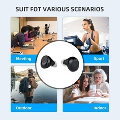 1 Pair Hearing Amplifier Rechargeable Hearing Aids Ear Device Black