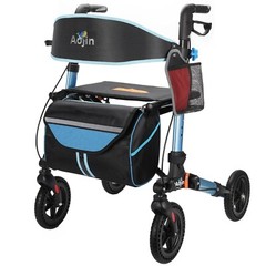 AOJIN All Terrain Rollator Walker Lightweight Foldable 8 In Wheels 300lb WB-2309