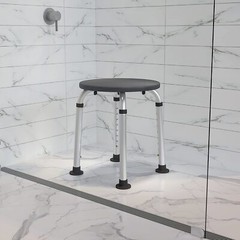Grey Bath and Shower Chair with Nonslip Feet Adjustable Height Medical Grade …