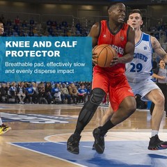 1 Pair Padded Knee Sleeve Youth Knee Pad Compression Leg Sleeve for Basketball