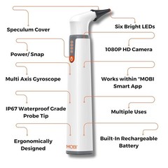 Mobi HD Smart Otoscope Camera – Ear Nose Throat Scope for People & Pets, 1080P
