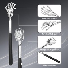 4 Pack Telescoping Stainless Steel Back Scratcher for Adults Seniors