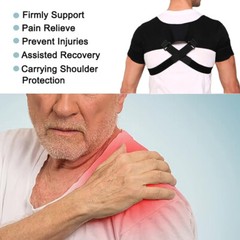 Double Shoulder Support Brace Torn Rotator Cuff Compression Sleeve Pain Relief