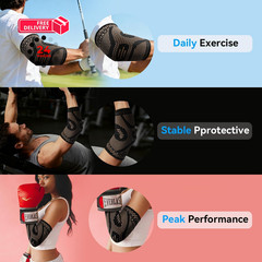 INDEEMAX Copper Elbow Compression Sleeve, 2 Pack Medium, Black