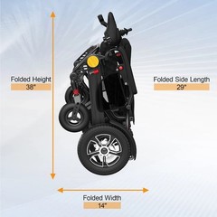 KERDOM ELECTRIC WHEELCHAIR FOR ADULTS UPGRADE 30 MILES RANGE 350LBS WEIGHT,BLACK
