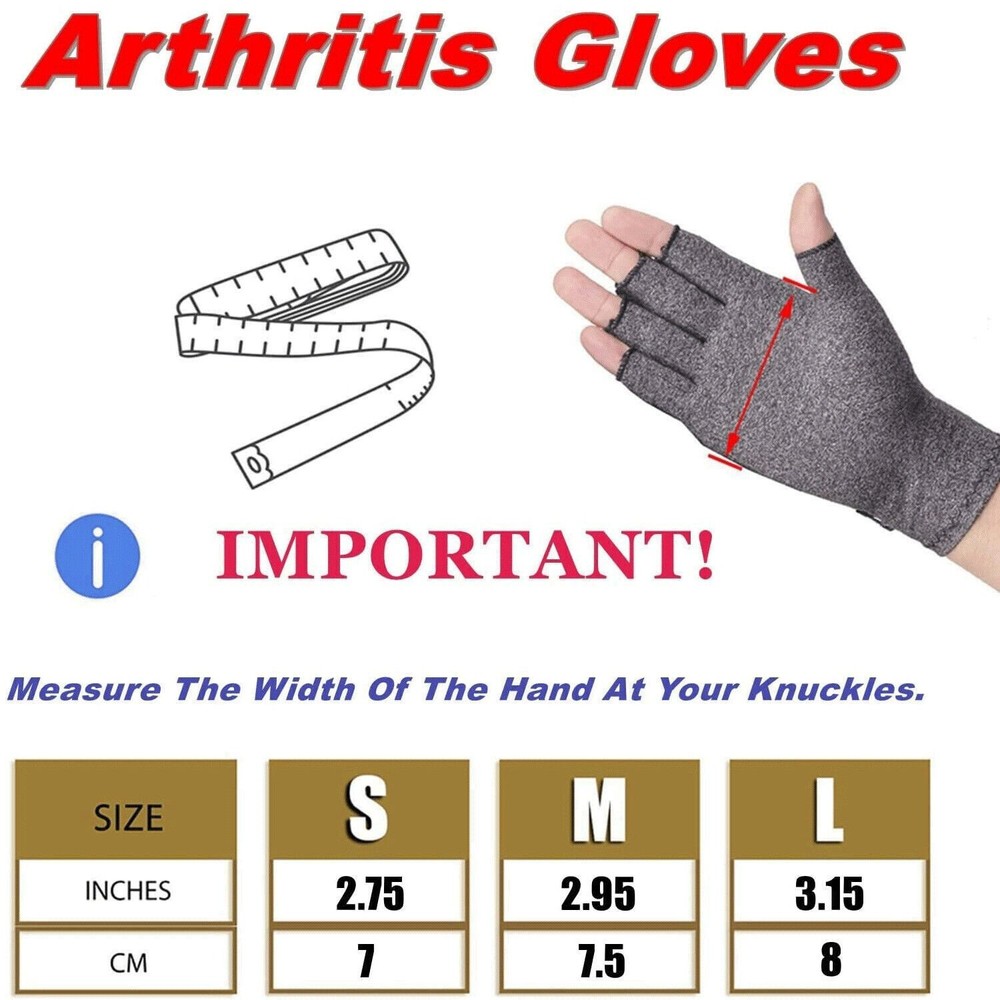 Medical Arthritis Gloves Compression Copper Pain Relief Hand Wrist Support Brace