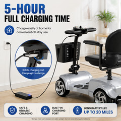 4-Wheel Power Wheelchair Scooter All Terrain for Seniors & Adults