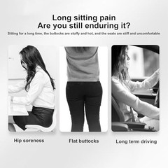Orthopedic Memory Foam Car Seat Cushion for Sciatica & Back Pain Relief – Grey