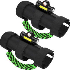 2 X Roll Bar Grab Handles with Light – Paracord Grip Handle with Light Bar for J