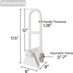 Vaunn Medical Bathtub Safety Rail White (Fixed Height) M775N-ADWH-APVM NEW