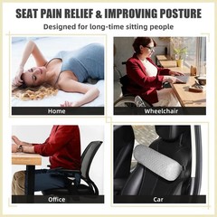 Lumbar Roll Pillow – Support Foam Cushion for Lower Back Pain, Office & Car