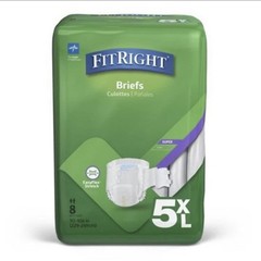 Medline FitRight Incontinence Unisex Adult Diapers Briefs 5XL 90-106in 229-269cm