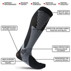 3Pairs Compression Socks Medical Support Stockings 20-30mmHg Men Women