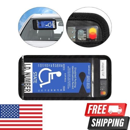 lofrcin Handicap Placard Holder for Auto, 1 PCS Black Visor Placard Holder,