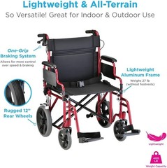 NOVA Heavy Duty Bariatric Transport Wheel Chair with 400 lb. Weight Capacity