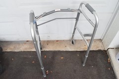 Medline Lightweight Folding Walker for Seniors with 5-Inch Wheels, Steel, 300-lb