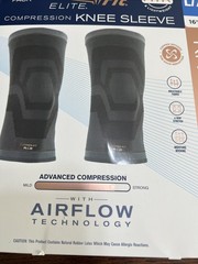 Copper Fit Elite Compression Knee Sleeve 2 Pack L/XL 16-20″ Airflow Technology