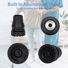 4Pc 7/8 Inch Rubber Cane Tips Heavy Duty Non Slip Replacement Tips Black