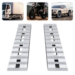 2 Pack Rectangular Trailer Ramp Aluminum Truck Car Trailer Ramp 6000 lbs