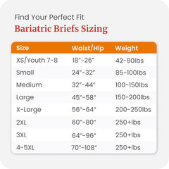 Bariatric Hi-Rise Disposable Briefs, 3X-Large, High Waistline with Peach Mat Cor