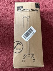 Quad Cane Foldable Walking Cane for Men & Women with 4-Pronged Base Black2