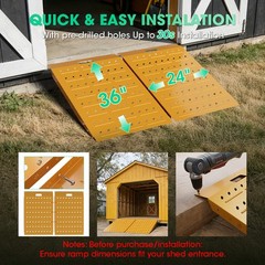36″ x 24″ Shed Ramp – Yellow Loading Ramp 800LB Capacity Alloy Loading Dock Ramp