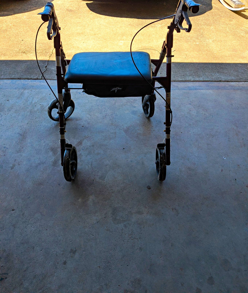 4-Wheel Rollator Walker with Seat & Handbrakes, Black, Indoor/Outdoor