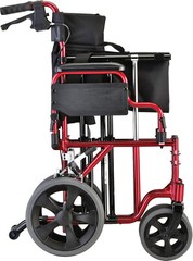 NOVA Bariatric Transport Chair, 400lbs Cap, 22″ Seat, 12” Rear Whl, OPENBOX RED