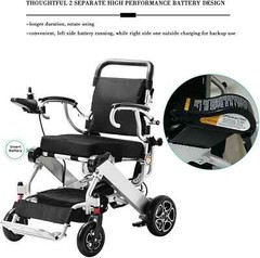 400W Foldable Electric Wheelchair, 13.2AH, Dual Battery, Lightweight 52 lbs