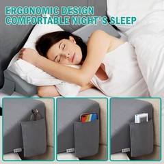 Vekkia Queen Bed Wedge Pillow for Queen(10 in x 6 x 60 in–Big), Gray