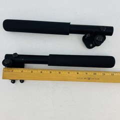 Wheelchair Flip Back Arm Rest Pair Padded Tubular Tilt Mount Black Armrest