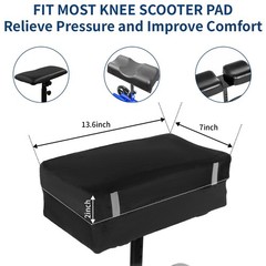 HuCPAPxi Knee Scooter Pad Cover with 2“ Removable Highly Resilient Black