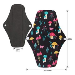 PHOGARY Reusable Menstrual Pads, Bamboo Cloth Pads 9 Piece Set, Colorful-b