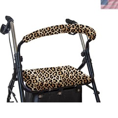 Adjustable Leopard Rollator Seat & Backrest Covers – Easy Installation Included