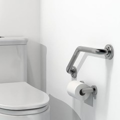 1-1/4 x 16inch Angled Grab Bar for Stud Mount with Knurled Grip, Brushed Nickel