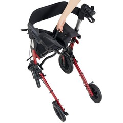 Uimoso Compact 3-Fold Rollator Walker for Seniors, Supports Up to 300 lbs