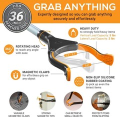 Pro 36″ Flexible Folding Grabber Tool for Elderly + Magnets, Reacher for Disa…